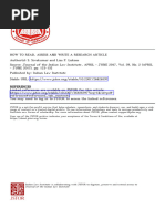 How to Read, Assess and Write a Research Article - S Sivakumar, Lisa Lukose