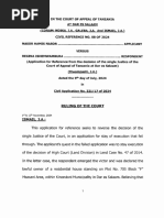 MD, Mendez - Failure to Follow Procedure for Filing Application for Reference, Principles Governing Reference, NASOR HAMIS NASOR v. REGINA ISHEMWAMBURA