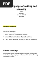 3 The language of writing and speaking Part II speaking