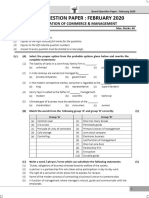 Organization of Commerce March 2020 Std 12th Commerce Hsc Maharashtra Board Question Paper