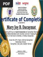 Certificate of Completion