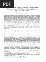 Framing tropical disease in London - Patrick Manson, Filaria perstans, and the Uganda sleeping sickness epidemic, 1891-1902