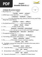 Grade 6 nov exam AL