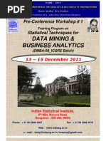 Data Mining & Business Analytics: Pre-Conference Workshop # 1 Statistical Techniques For