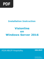 66 5013 070-0 Installation Instruction Visionline on Server 2016