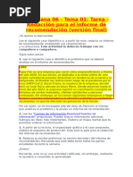 ? Semana 06 - Tema 01 Tarea - Redacción para el informe de recomendación (versión final) (redaccion 2)