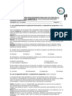 Formando Adolescentes para Una Cultura de La Legalidad en Sinaloa (Examen Bimestre IV)