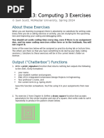 Computing 3 Exercises