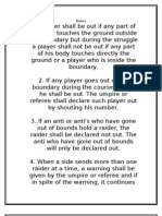 Kabaddi Rules and Measurement of Kabaddi Field