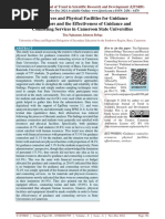 Resources and Physical Facilities for Guidance Counselors and the Effectiveness of Guidance and Counseling Services in Cameroon State Universities