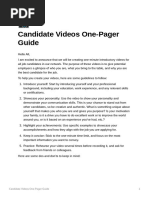 Candidate Introductory Video One-Pager Guide