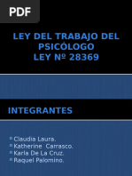 LEY DEL TRABAJO DEL PSICÓLOGO