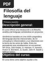 Filosofía del Lenguaje - 1