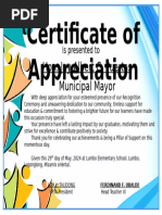 for plaque or certififacte-mayor