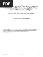 Assessing the Impact of Firm Innovativeness on  Environmental Disclosure among Listed Non- Financial Companies in Nigeria