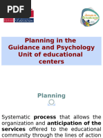 Planning of the Guidance and Psychology Unit