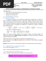 TP N°2 Transformée de Laplace et la Détermination de la fonction de transfert