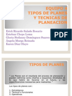 Tipos de Planes y Tecnicas de Planeacion Fundamentos de Gestion Empresarial