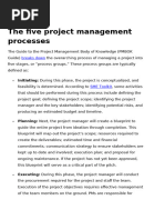 The Five Project Management Processes