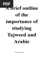 A Brief Outline of The Importance of Studying Tajweed and Arabic