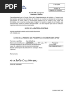 2. Solicitud de inscripción Cámara de Comercio