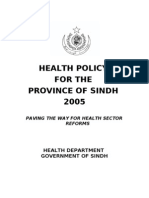 Health Policy For The Province of Sindh 2005