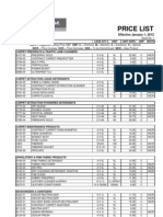 Prochem Price List, January 1 2012