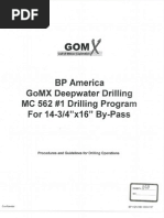 BP America Gomx Deepwater Drilling MC 562 #1 Drilling Progra For 14-3/4"X16" By-Pass