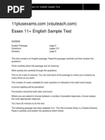 11 Plus Exams Essex Sample English Test