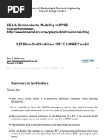 BJT Ebers-Moll Model and SPICE MOSFET Model