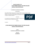 Ley Del Impuesto de Timbres Fiscales y de Papel Sellado Especial para Protocolos