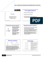 BIO01 Biological Molecules & Introduction To The Cell