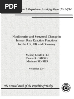 Nonlinearity and Structural Change in Interest Rate Reaction Functions For The US, UK and Germany