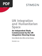 UN Integration and Humanitarian Space: An Independent Study Commissioned by The UN Integration Steering Group