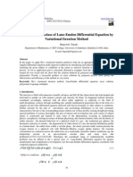 Solution of A Subclass of Lane Emden Differential Equation by Variational Iteration Method