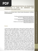 Avaliação Quali - Quantitatica de Problemas Ambientais o Caso Do Ribeirão Dos Pereiras, em Guapó (GO)