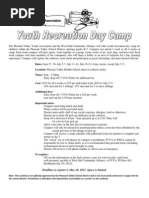 Youth Camp Registration