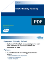 Equipment Criticality Ranking