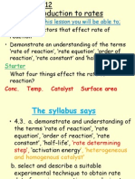 Introduction To Rates of Reaction