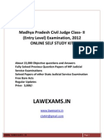 Madhya Pradesh Civil Judge Entry Level Exam 2012 Self Study Kit Solved Papers