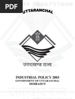 Uttarakhand Ind. Policy 2003