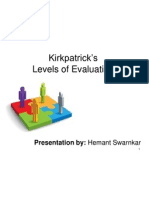 Kirkpatrick's Levels of Evaluation: Presentation By: Hemant Swarnkar