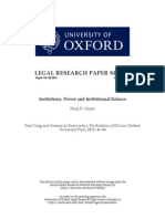 Legal Research Paper Series: Institutions, Power and Institutional Balance