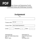 Assignment Cover Page