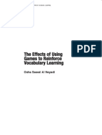 The Effects of Using Games To Reinforce Vocabulary Learning