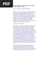 De La Gramatica Del Texto Al Analisis Critico Del Discurso