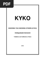 KYKO Validation and Calibration of Items 