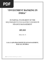 Investment Banking in India - Finanl Project