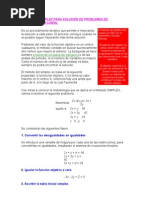 El Metodo Simplex para Solución de Problemas de Programación Lineal