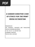 Gender Sensitive Code Pakistan